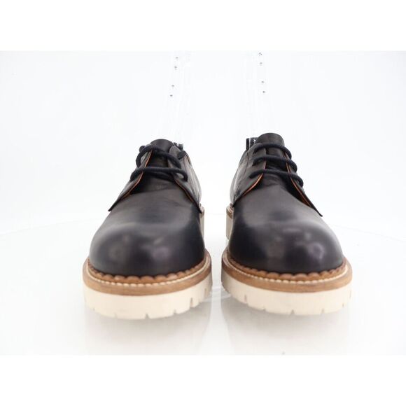 Miz Mooz Wren Loafers Womens 38 7.5 / 8 Black Leather Platform Lug Sole Lace Up - Picture 6 of 11